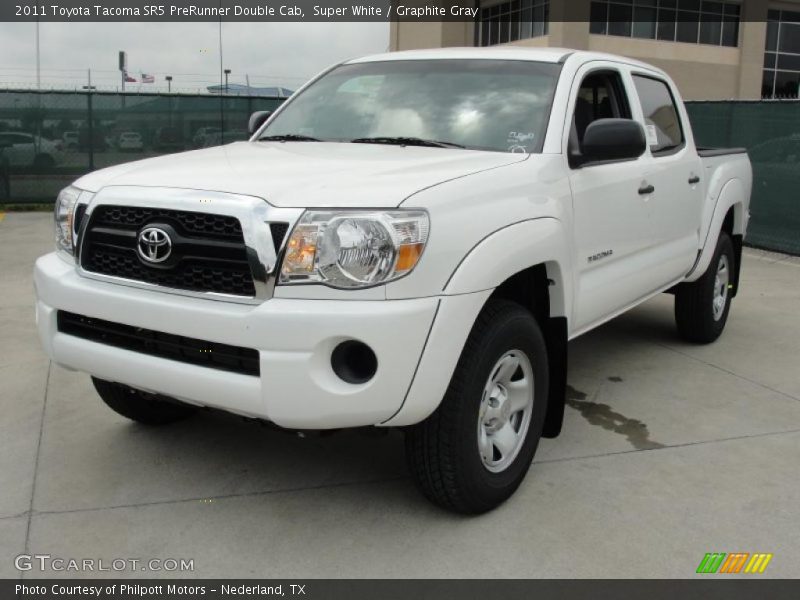 Super White / Graphite Gray 2011 Toyota Tacoma SR5 PreRunner Double Cab