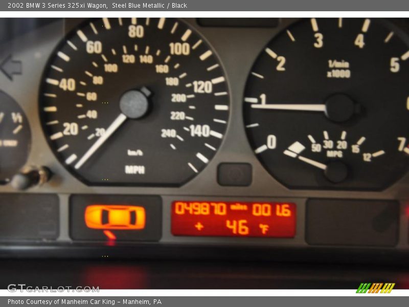 Steel Blue Metallic / Black 2002 BMW 3 Series 325xi Wagon