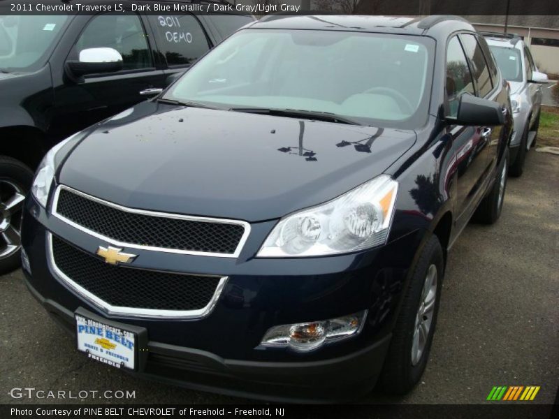 Dark Blue Metallic / Dark Gray/Light Gray 2011 Chevrolet Traverse LS