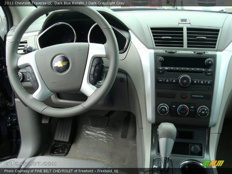 Dark Blue Metallic / Dark Gray/Light Gray 2011 Chevrolet Traverse LS