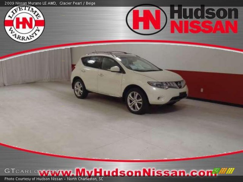 Glacier Pearl / Beige 2009 Nissan Murano LE AWD