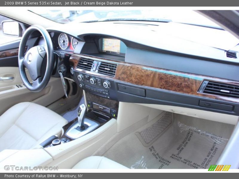 Jet Black / Cream Beige Dakota Leather 2009 BMW 5 Series 535xi Sedan