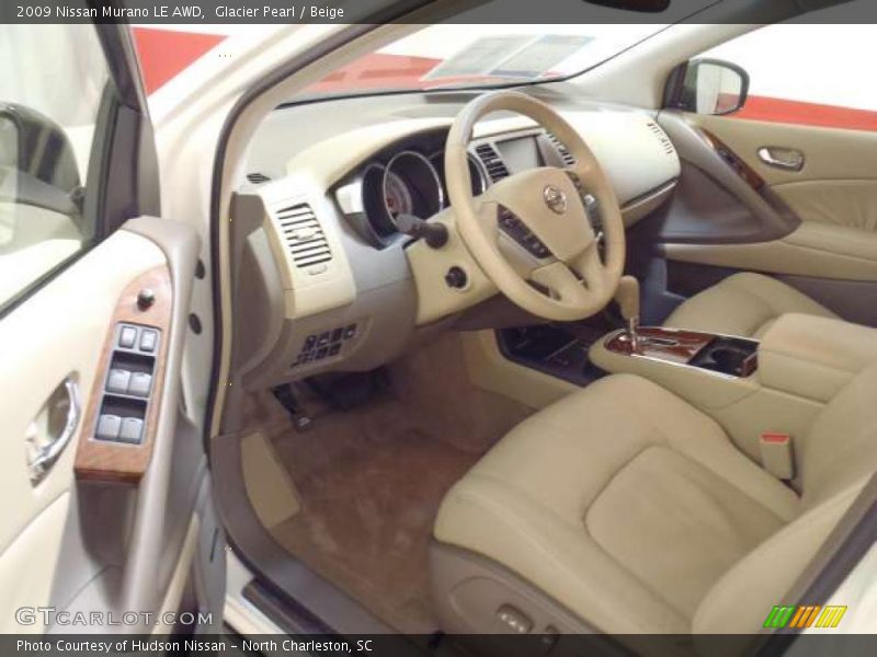 Glacier Pearl / Beige 2009 Nissan Murano LE AWD