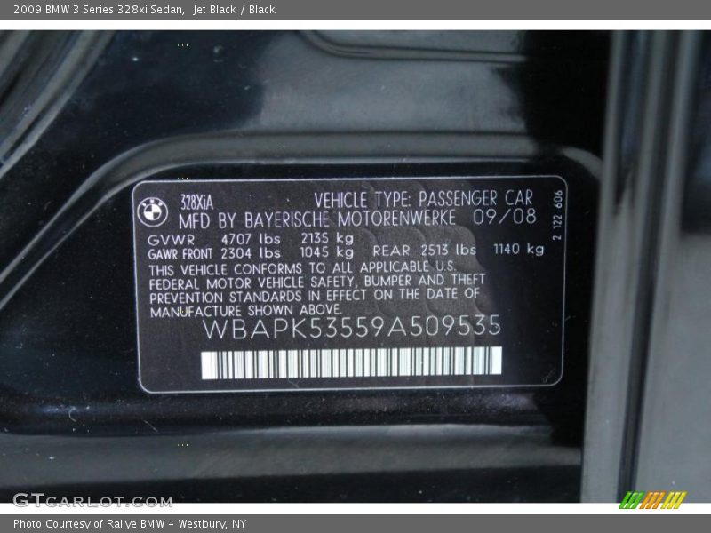 Jet Black / Black 2009 BMW 3 Series 328xi Sedan