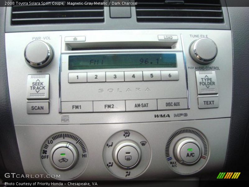 Controls of 2008 Solara Sport Coupe