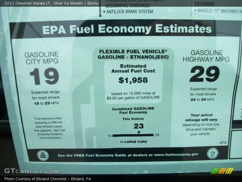 Silver Ice Metallic / Ebony 2011 Chevrolet Impala LT