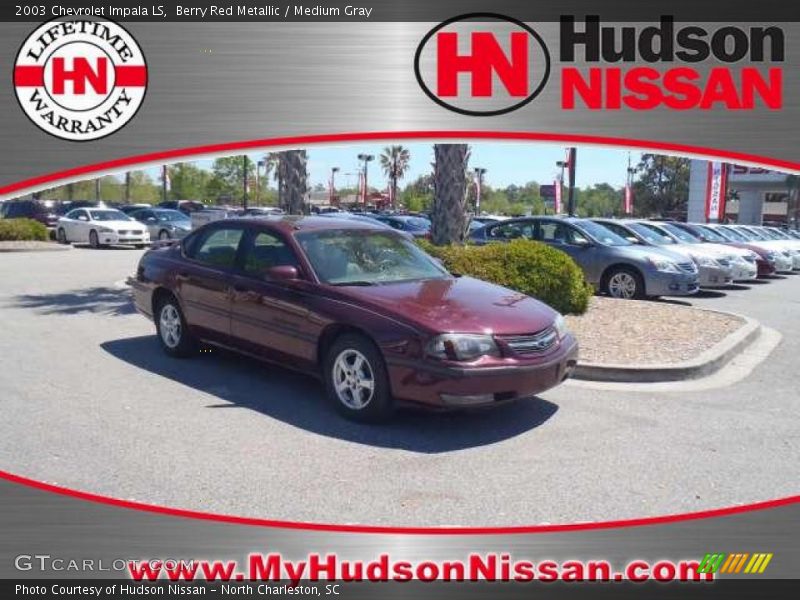 Berry Red Metallic / Medium Gray 2003 Chevrolet Impala LS