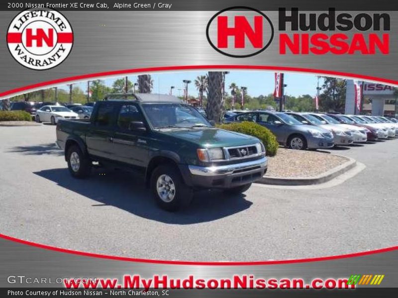 Alpine Green / Gray 2000 Nissan Frontier XE Crew Cab