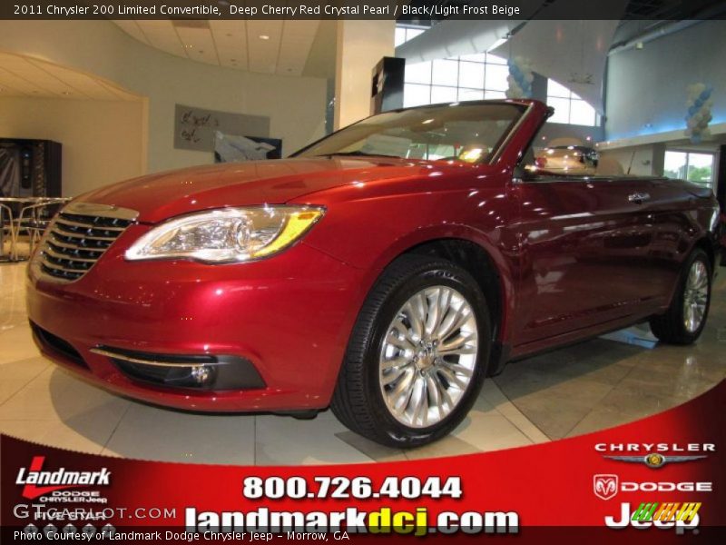 Deep Cherry Red Crystal Pearl / Black/Light Frost Beige 2011 Chrysler 200 Limited Convertible