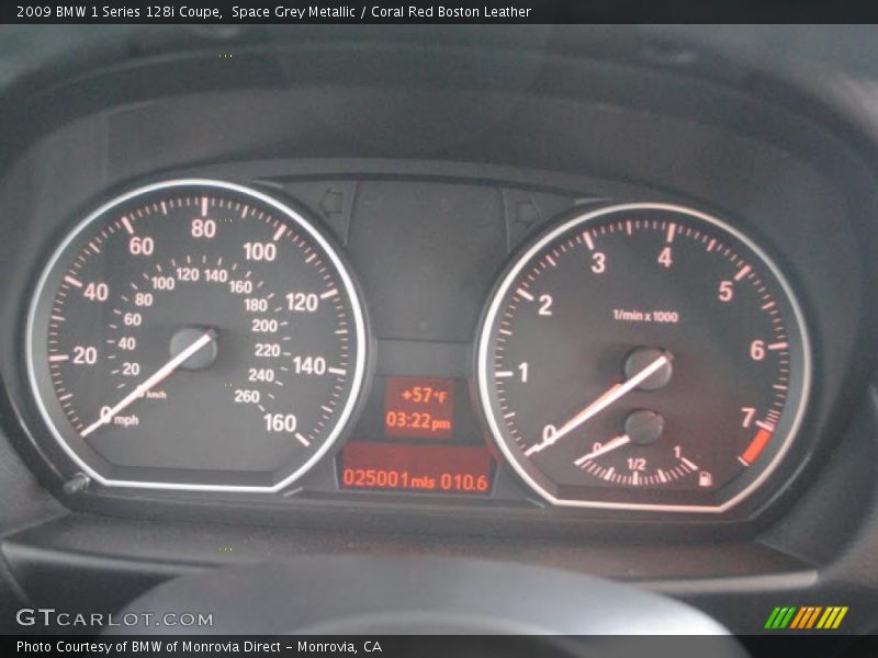 Space Grey Metallic / Coral Red Boston Leather 2009 BMW 1 Series 128i Coupe