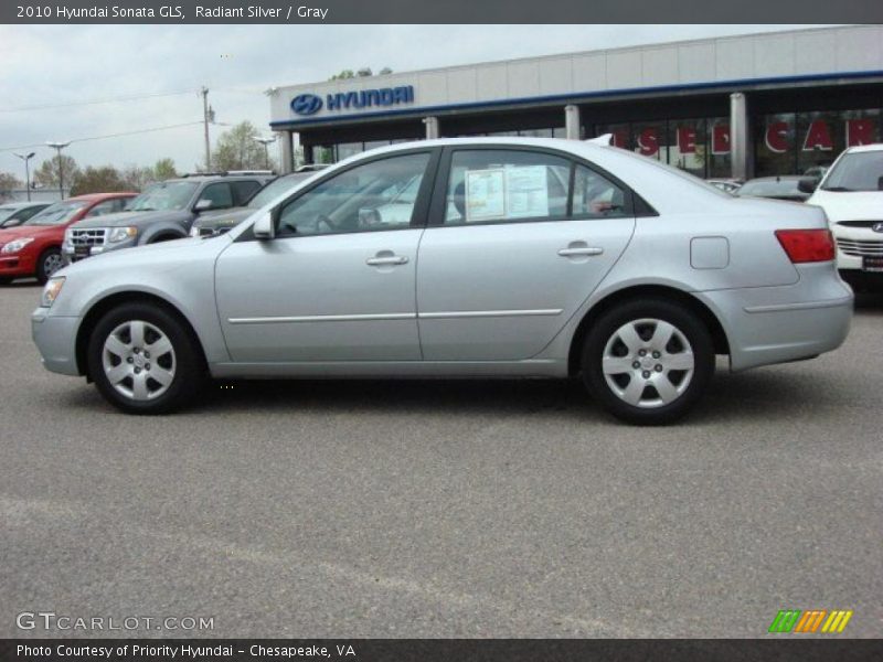 Radiant Silver / Gray 2010 Hyundai Sonata GLS