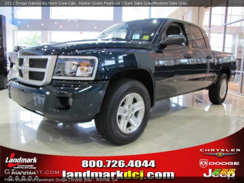 Hunter Green Pearlcoat / Dark Slate Gray/Medium Slate Gray 2011 Dodge Dakota Big Horn Crew Cab