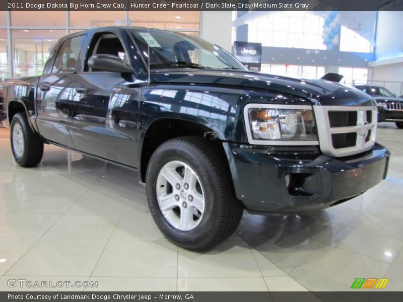 Hunter Green Pearlcoat / Dark Slate Gray/Medium Slate Gray 2011 Dodge Dakota Big Horn Crew Cab