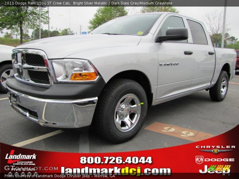 Bright Silver Metallic / Dark Slate Gray/Medium Graystone 2011 Dodge Ram 1500 ST Crew Cab