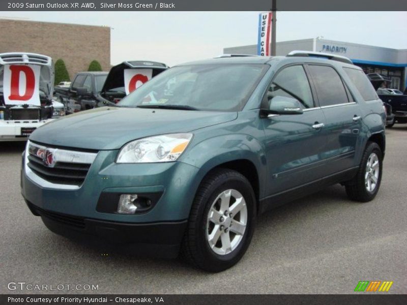 Silver Moss Green / Black 2009 Saturn Outlook XR AWD