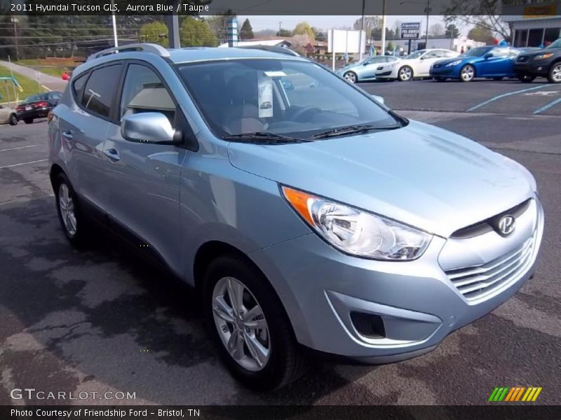 Aurora Blue / Taupe 2011 Hyundai Tucson GLS