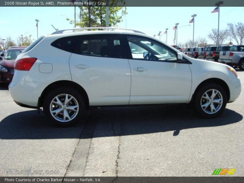 Phantom White Pearl / Gray 2008 Nissan Rogue SL AWD