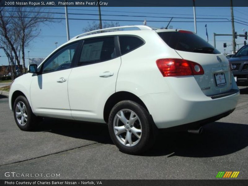 Phantom White Pearl / Gray 2008 Nissan Rogue SL AWD