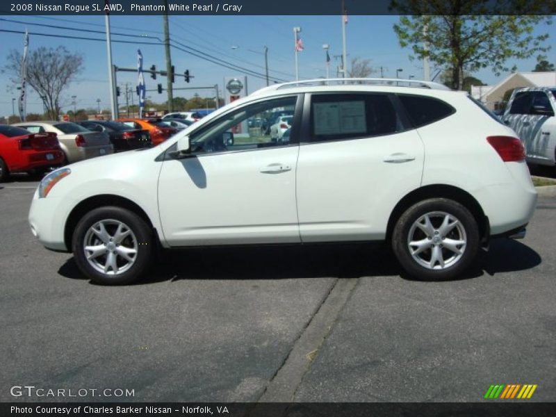 Phantom White Pearl / Gray 2008 Nissan Rogue SL AWD