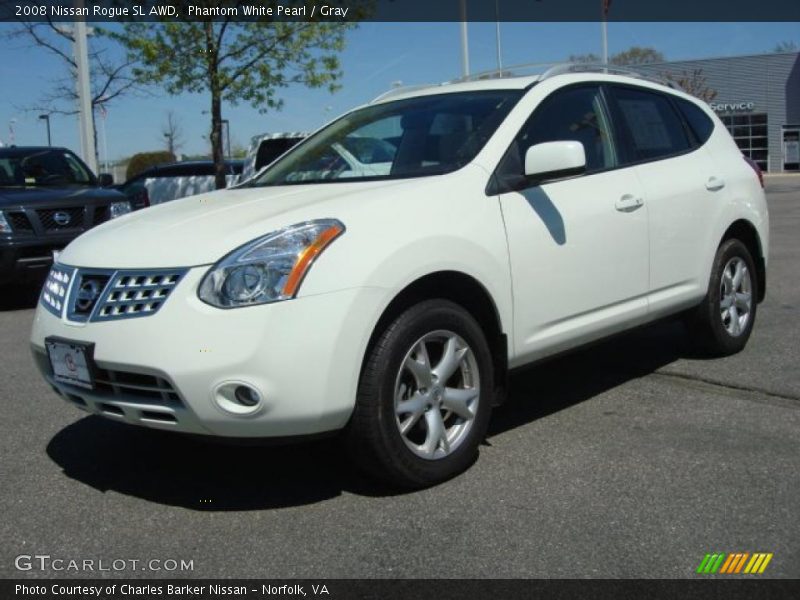 Phantom White Pearl / Gray 2008 Nissan Rogue SL AWD