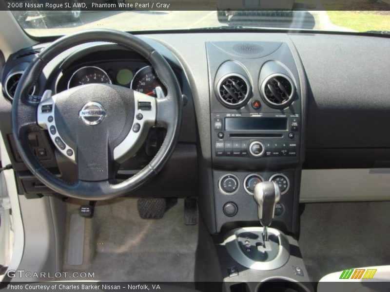 Phantom White Pearl / Gray 2008 Nissan Rogue SL AWD