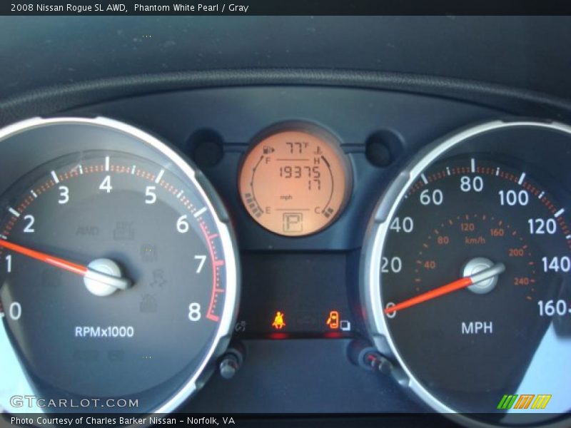 Phantom White Pearl / Gray 2008 Nissan Rogue SL AWD