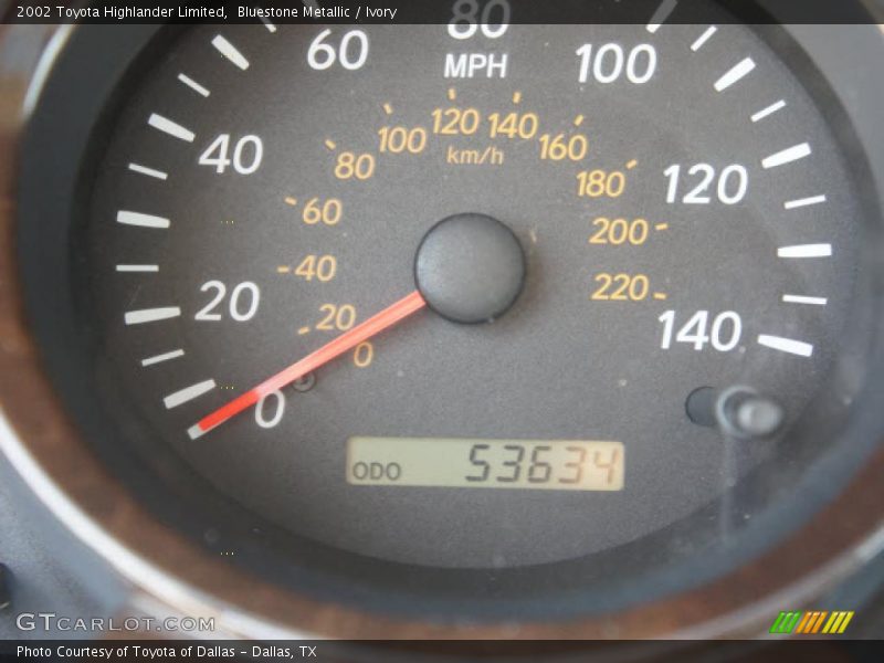 Bluestone Metallic / Ivory 2002 Toyota Highlander Limited