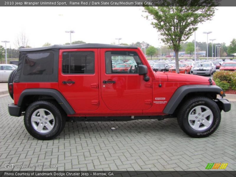Flame Red / Dark Slate Gray/Medium Slate Gray 2010 Jeep Wrangler Unlimited Sport