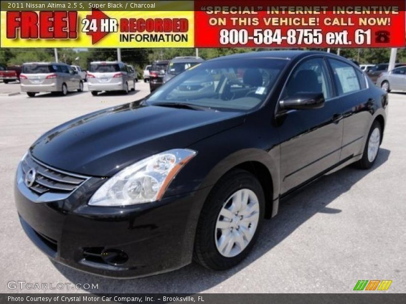 Super Black / Charcoal 2011 Nissan Altima 2.5 S