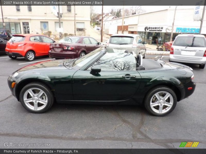 Highland Green / Black 2007 Mazda MX-5 Miata Sport Roadster