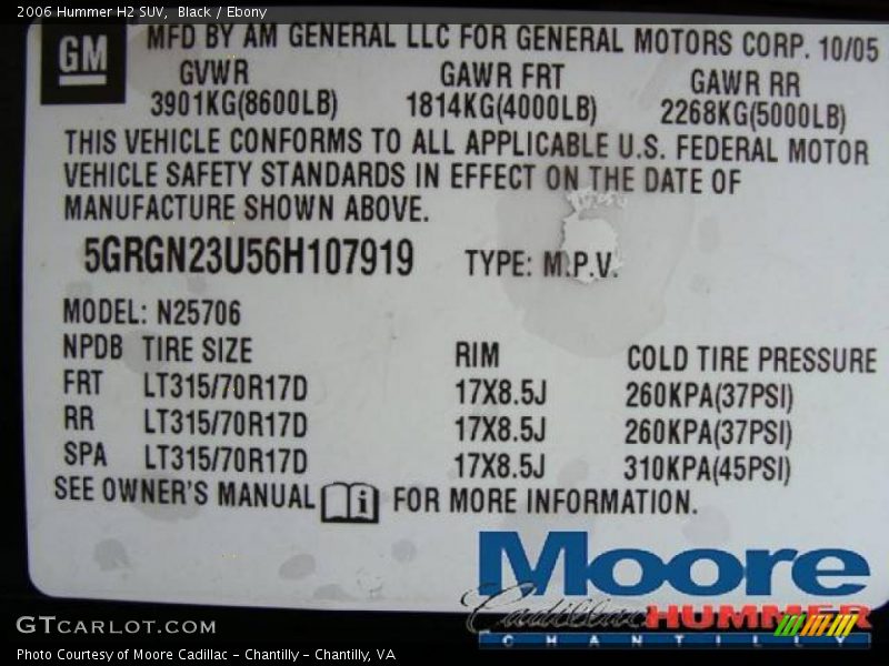 Black / Ebony 2006 Hummer H2 SUV
