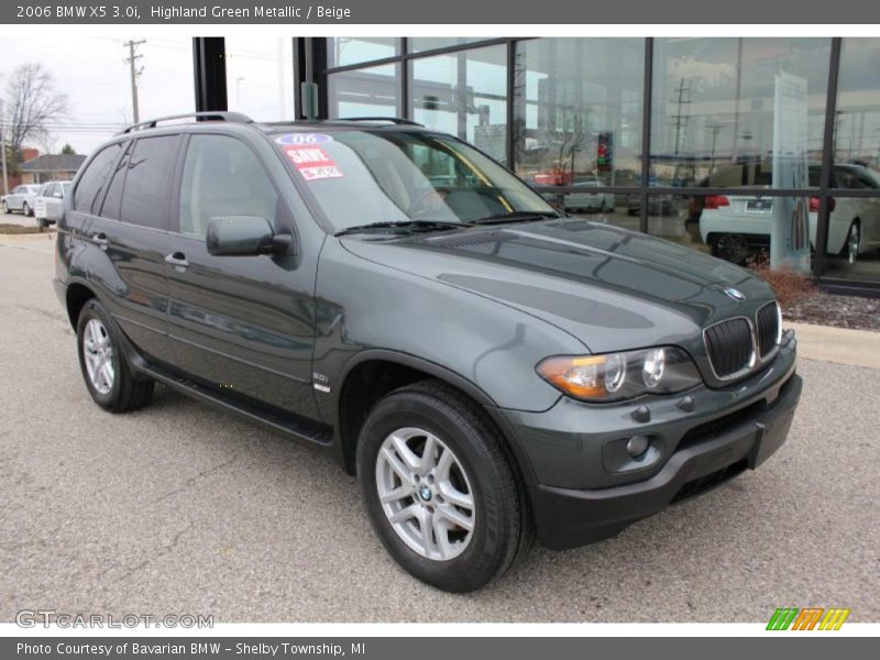 Highland Green Metallic / Beige 2006 BMW X5 3.0i