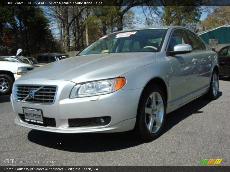 Silver Metallic / Sandstone Beige 2008 Volvo S80 T6 AWD