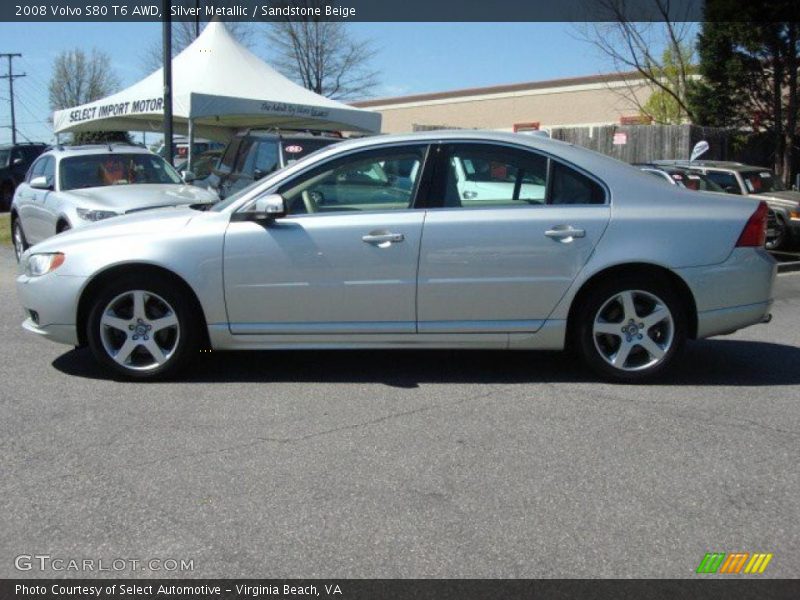 Silver Metallic / Sandstone Beige 2008 Volvo S80 T6 AWD