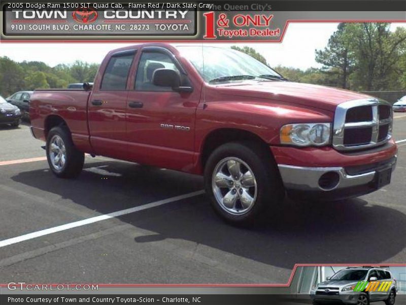 Flame Red / Dark Slate Gray 2005 Dodge Ram 1500 SLT Quad Cab