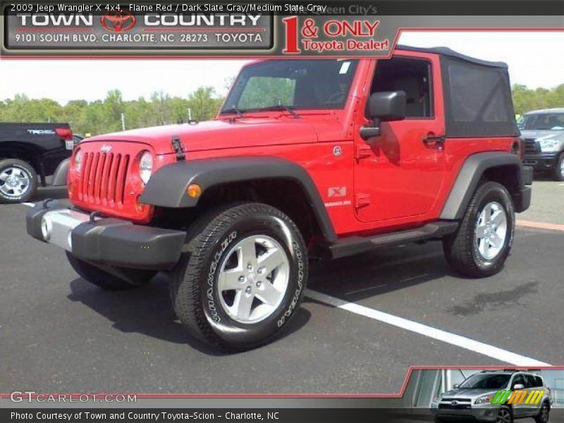 Flame Red / Dark Slate Gray/Medium Slate Gray 2009 Jeep Wrangler X 4x4