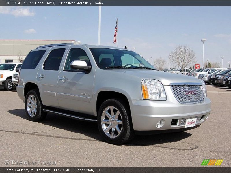 Pure Silver Metallic / Ebony 2010 GMC Yukon Denali AWD