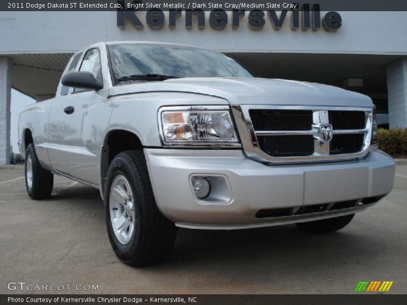 Bright Silver Metallic / Dark Slate Gray/Medium Slate Gray 2011 Dodge Dakota ST Extended Cab