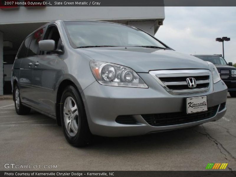 Slate Green Metallic / Gray 2007 Honda Odyssey EX-L