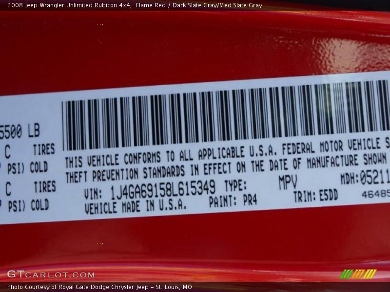 Flame Red / Dark Slate Gray/Med Slate Gray 2008 Jeep Wrangler Unlimited Rubicon 4x4