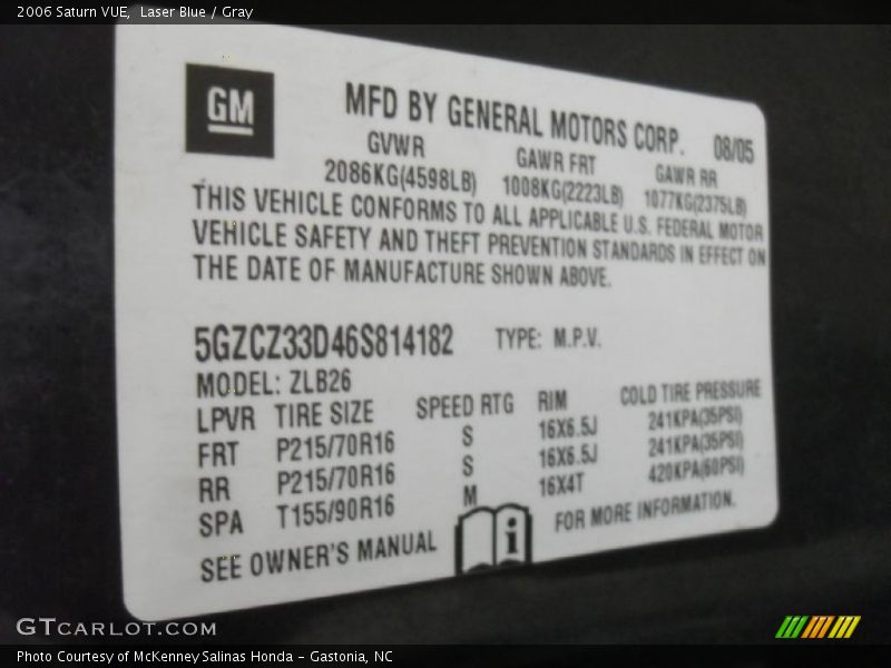 Laser Blue / Gray 2006 Saturn VUE