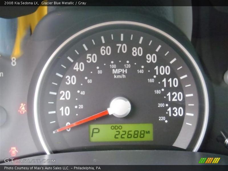 Glacier Blue Metallic / Gray 2008 Kia Sedona LX