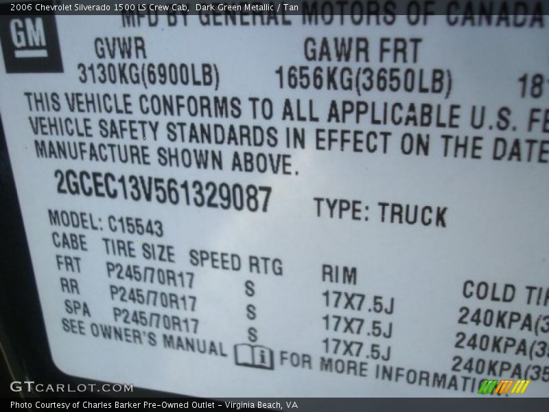 Dark Green Metallic / Tan 2006 Chevrolet Silverado 1500 LS Crew Cab