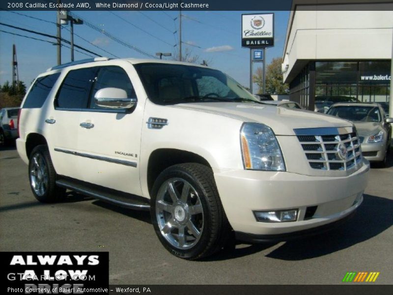 White Diamond / Cocoa/Light Cashmere 2008 Cadillac Escalade AWD