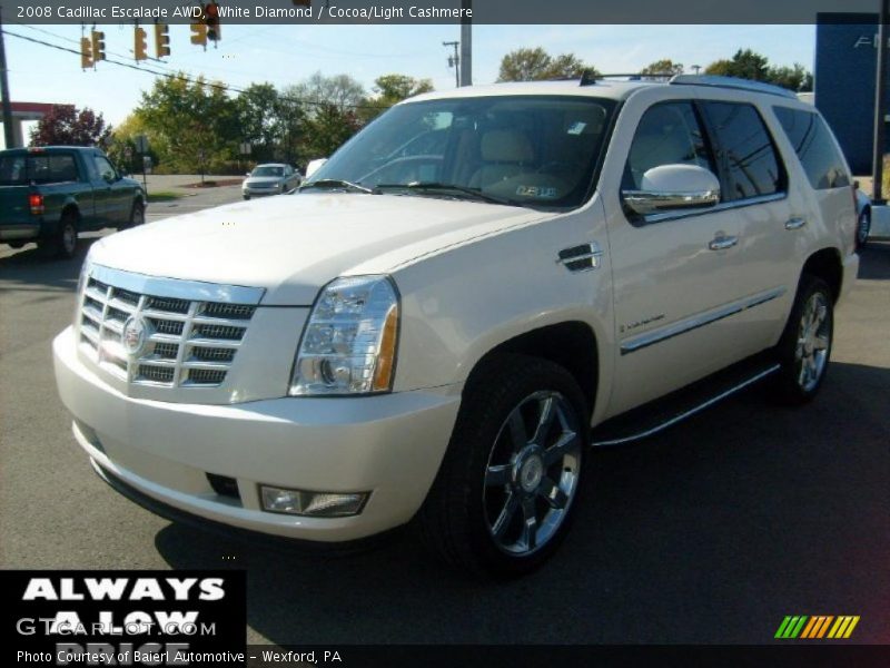 White Diamond / Cocoa/Light Cashmere 2008 Cadillac Escalade AWD