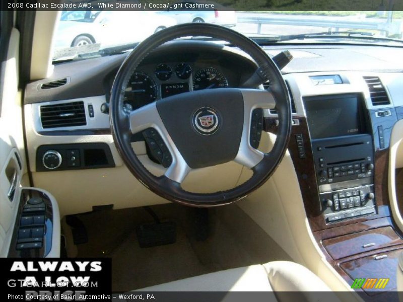 White Diamond / Cocoa/Light Cashmere 2008 Cadillac Escalade AWD