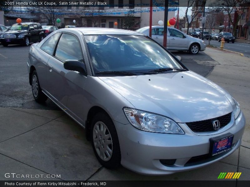 Satin Silver Metallic / Black 2005 Honda Civic LX Coupe