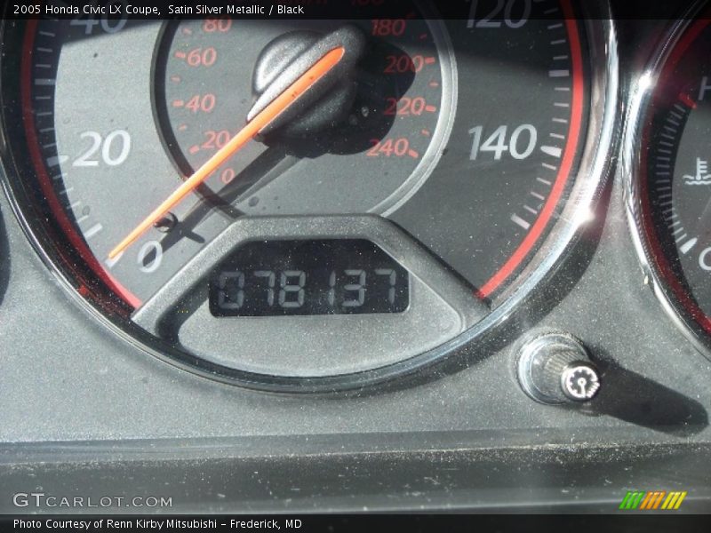 Satin Silver Metallic / Black 2005 Honda Civic LX Coupe