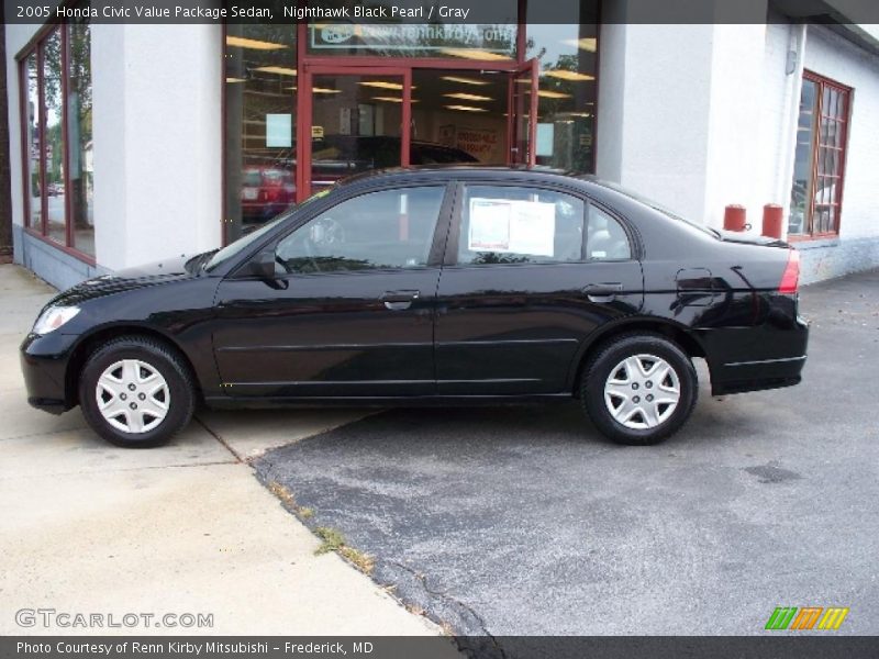 Nighthawk Black Pearl / Gray 2005 Honda Civic Value Package Sedan