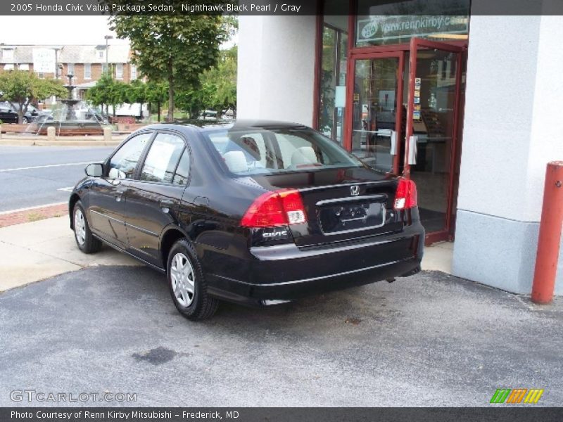 Nighthawk Black Pearl / Gray 2005 Honda Civic Value Package Sedan